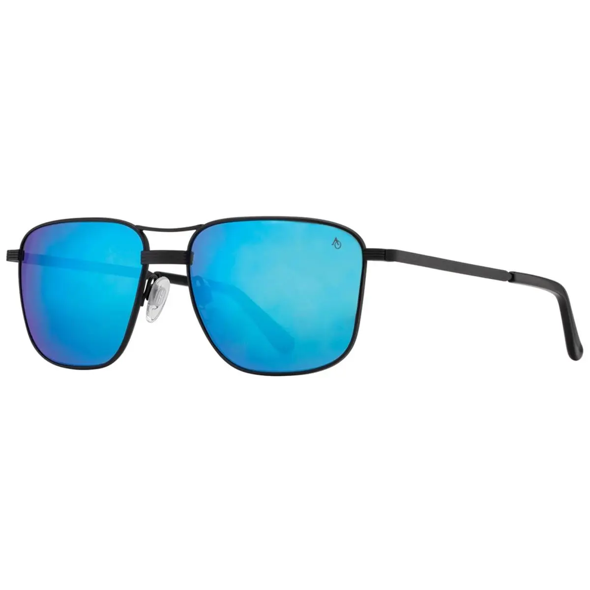 Airman Men`s Square Aviator - Made In Usa Matte Black/SunFlash Blue (BKBMN) by American Optical