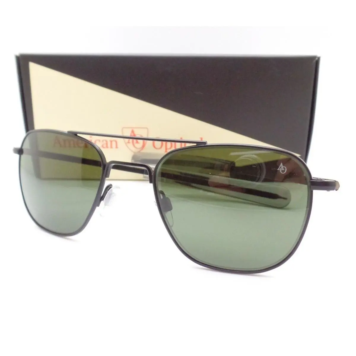 Original Pilot AO  Pilot Black Green Lens Option Sunglasses 52/20/140 Nylon by American Optical