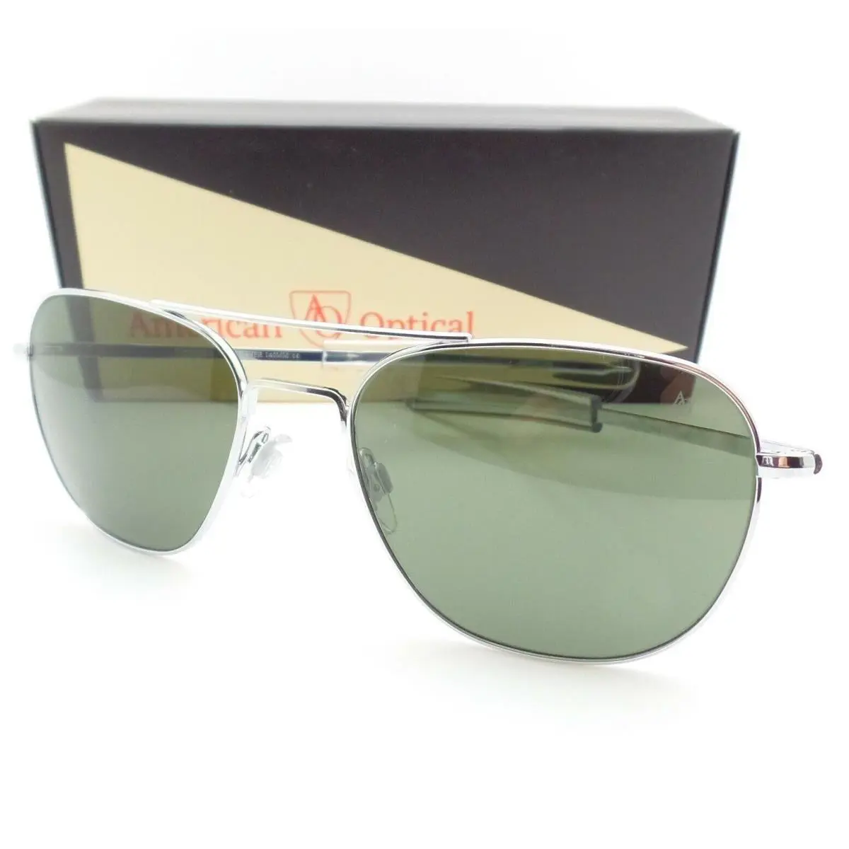 American Optical Original Pilot AO American Optical Pilot Silver Green Lens Options Sunglasses