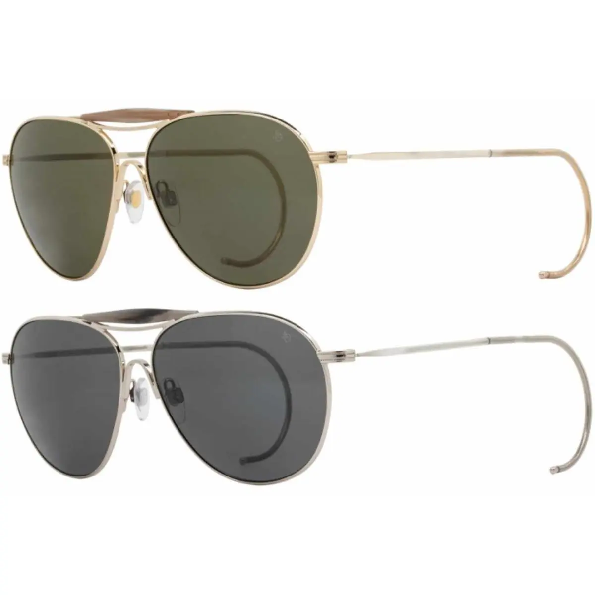 AO  Hazemaster Gold Pewter Frame Cable Sunglasses Gold Frame Only No Lenses by American Optical