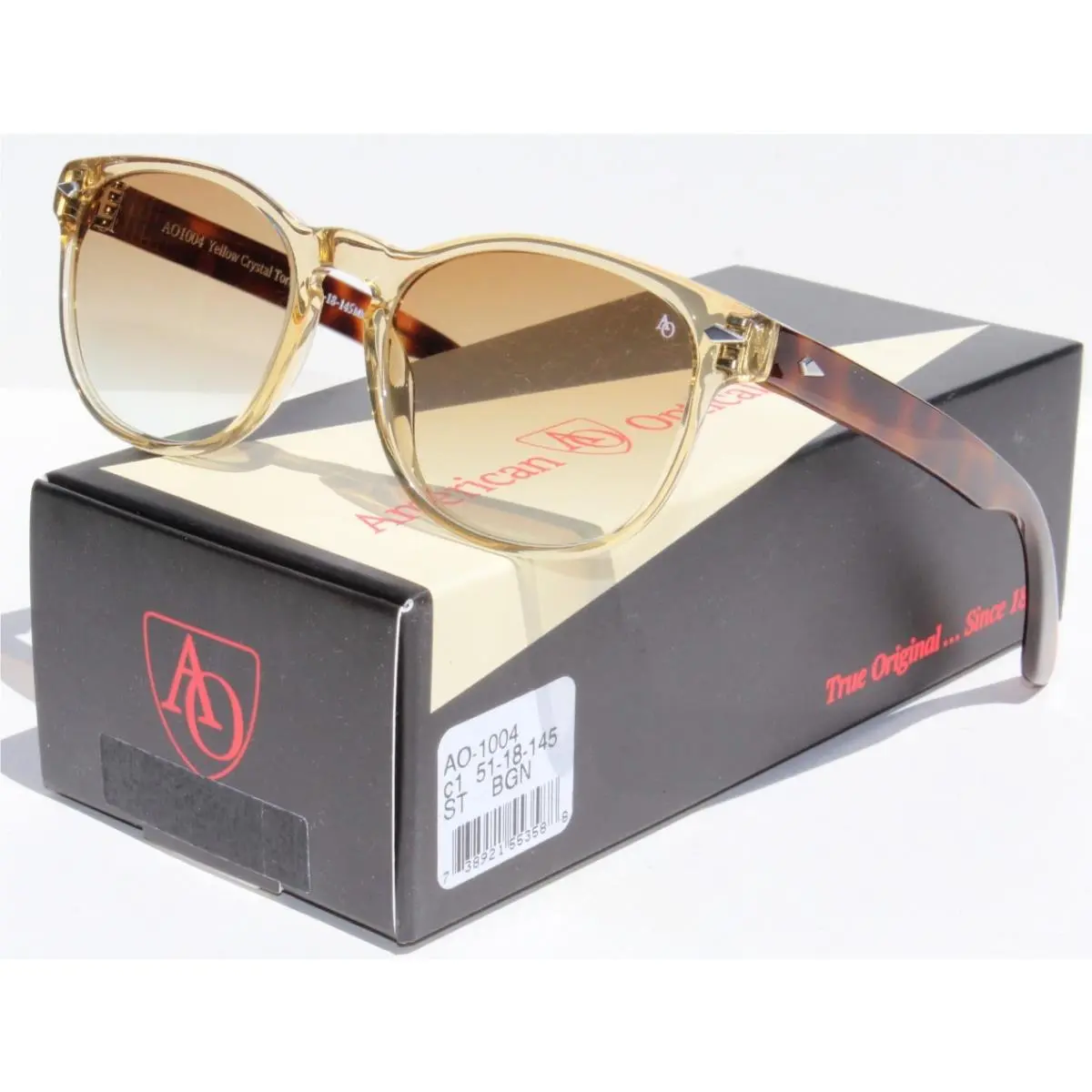 Soft Square AO-1004 Sunglasses Yellow/brown ST Bgn by American Optical