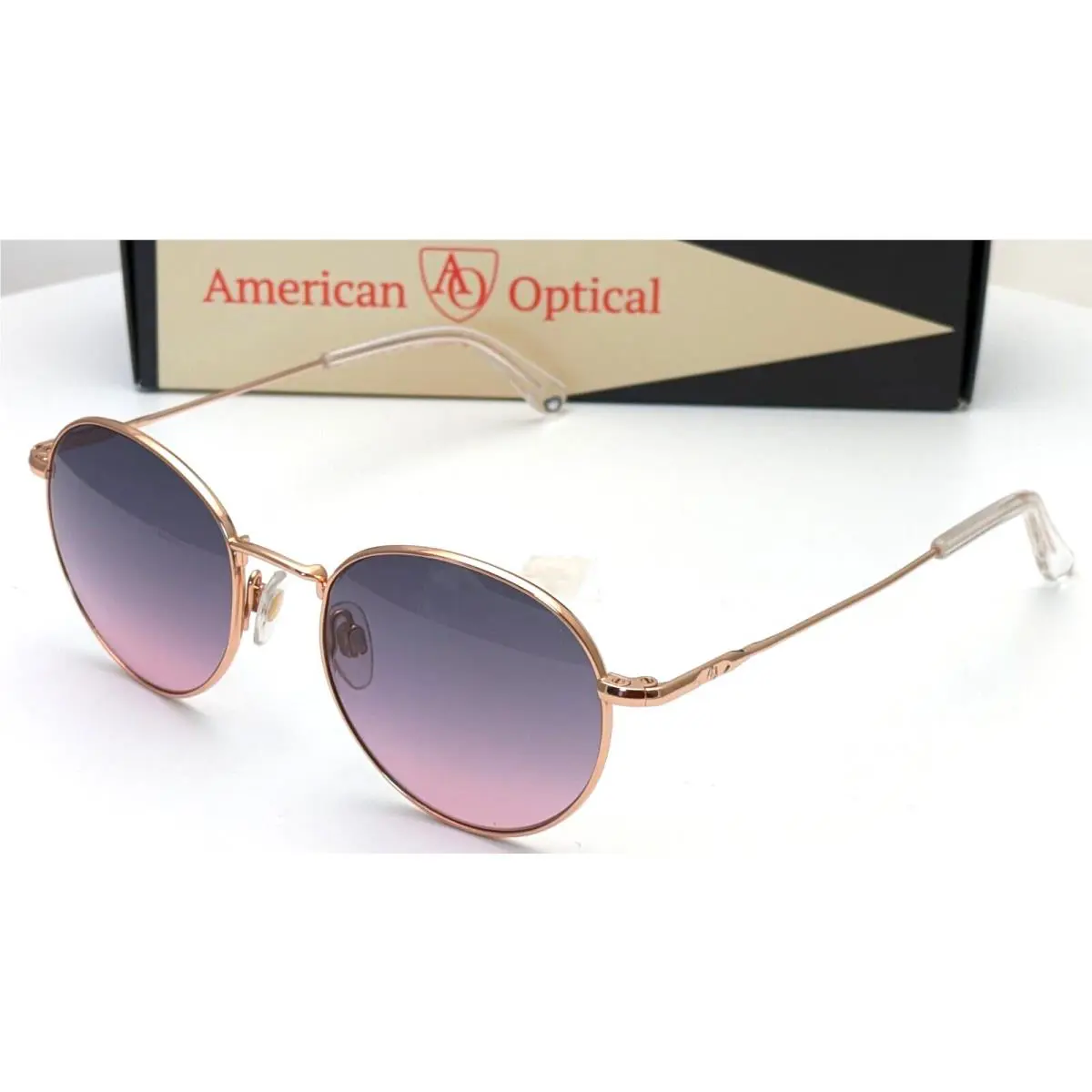 American Optical AO1002 Pilot Rose Gold Women`s Sunglasses 51mm