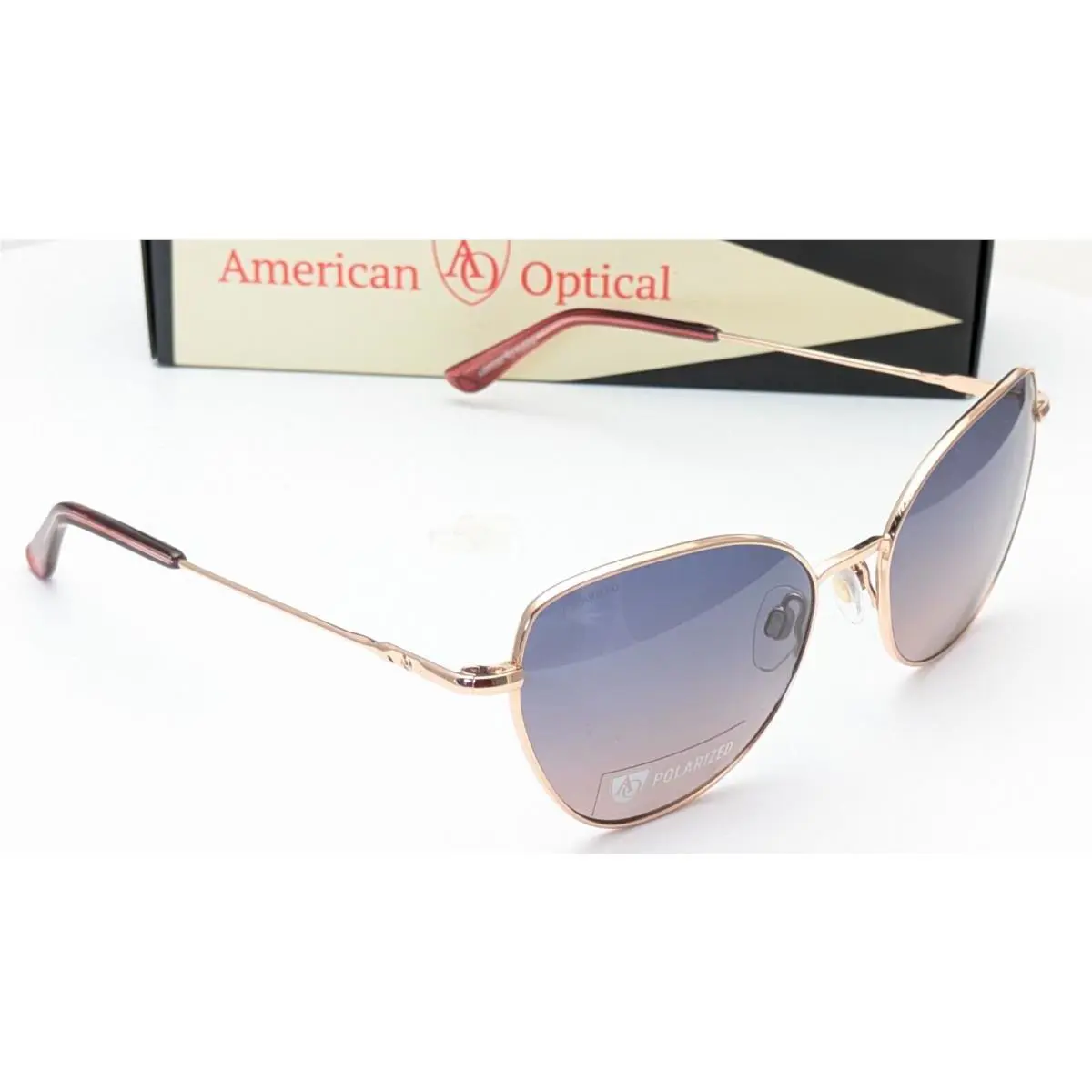 American Optical Whitney Pilot Rose Gold Gray Mens Sunglasses 58mm