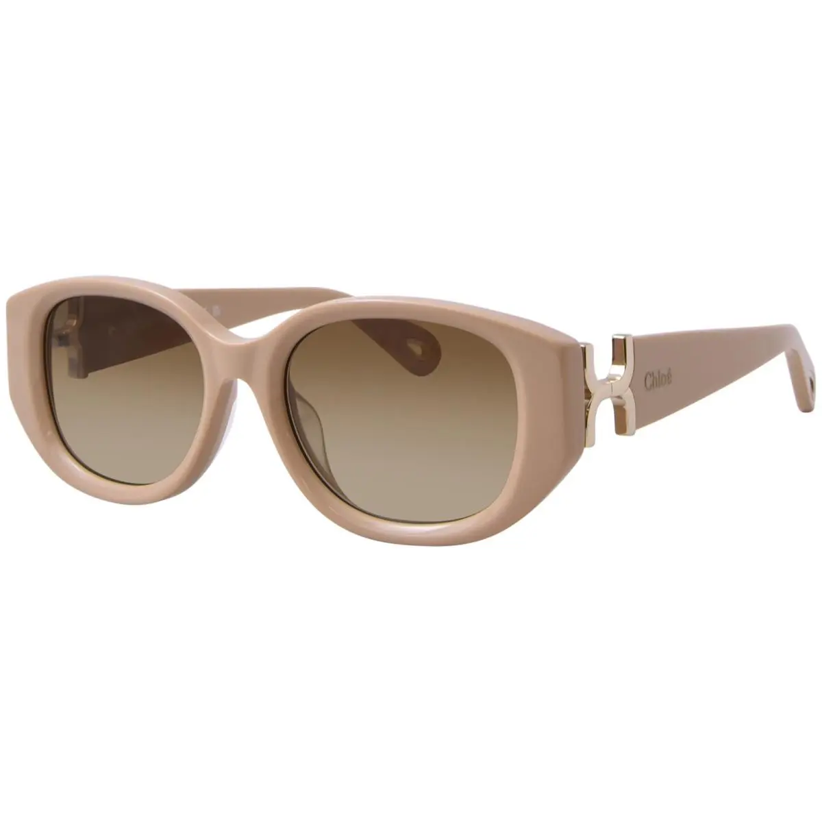 Chloe CH0237SK 004 Sunglasses Women`s Ivory/brown Gradient Lens Round Shape 54mm