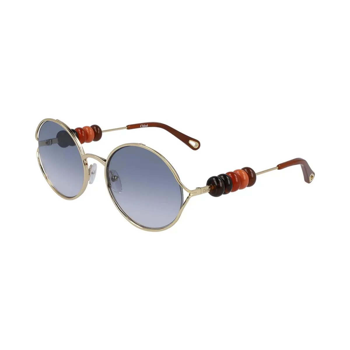 Chloe Sunglasses CE167S Dillie 774 Gold Gradient Grey Lens Round