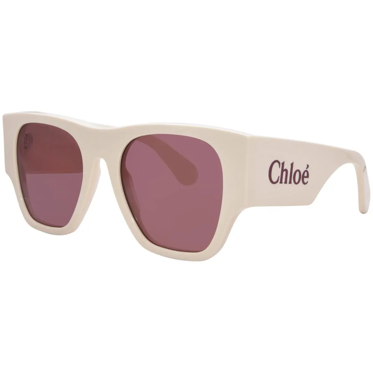 Chloe CH0233S 003 Sunglasses Women`s Ivory/red Lenses Rectangle Shape 53mm by Chloé