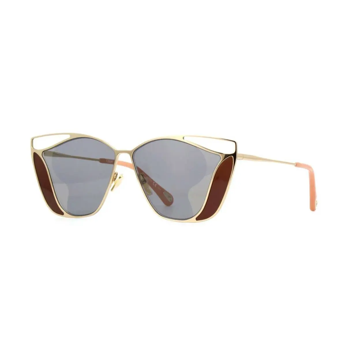 Chloe Gemma CH0049S Gold/grey Yellow Mirror and Brown 002 Sunglasses by Chloé