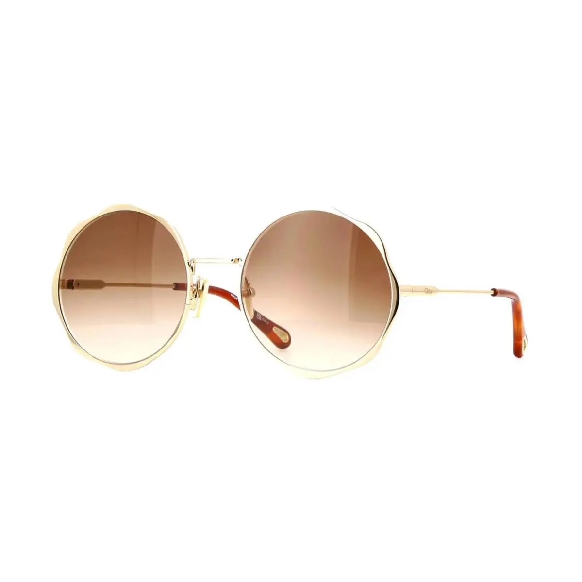 CH0184S Shiny Light Gold/brown Shaded 002 Sunglasses by Chloé