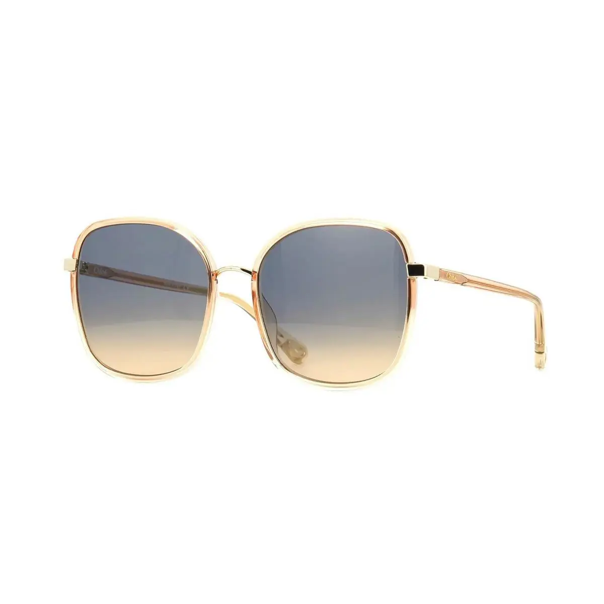 Chloé Franky CH0031S Orange Crystal and Gold/blue Brown Shaded 004 Sunglasses