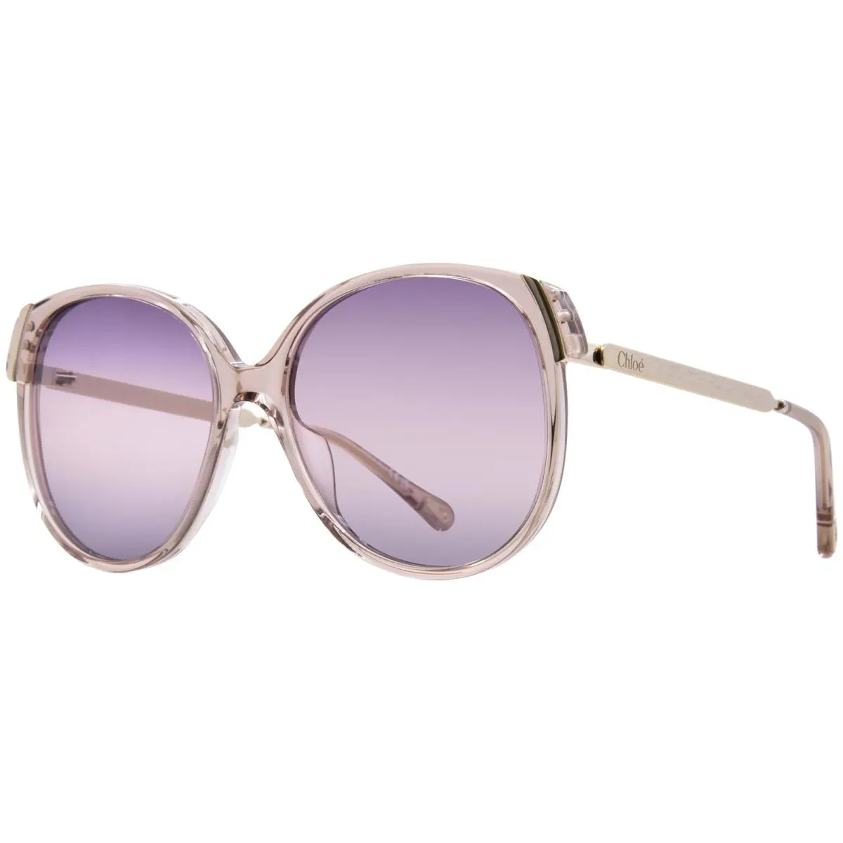 Chloe CH0285S 004 Sunglasses Women`s Brown/gold/violet Round Shape 58mm
