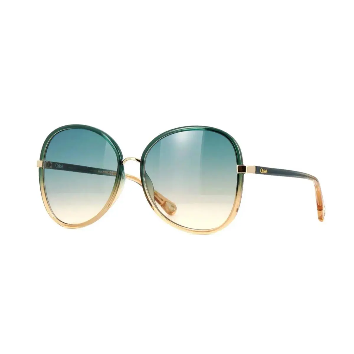 Chlo Franky CH0030S Green To Beige Crystal Fade/green Shaded 006 Sunglasses by Chloé