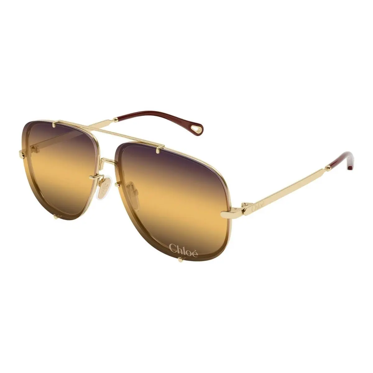 Chloe CH0348S Shiny Gold/brown Smoke Gradient 004 Sunglasses