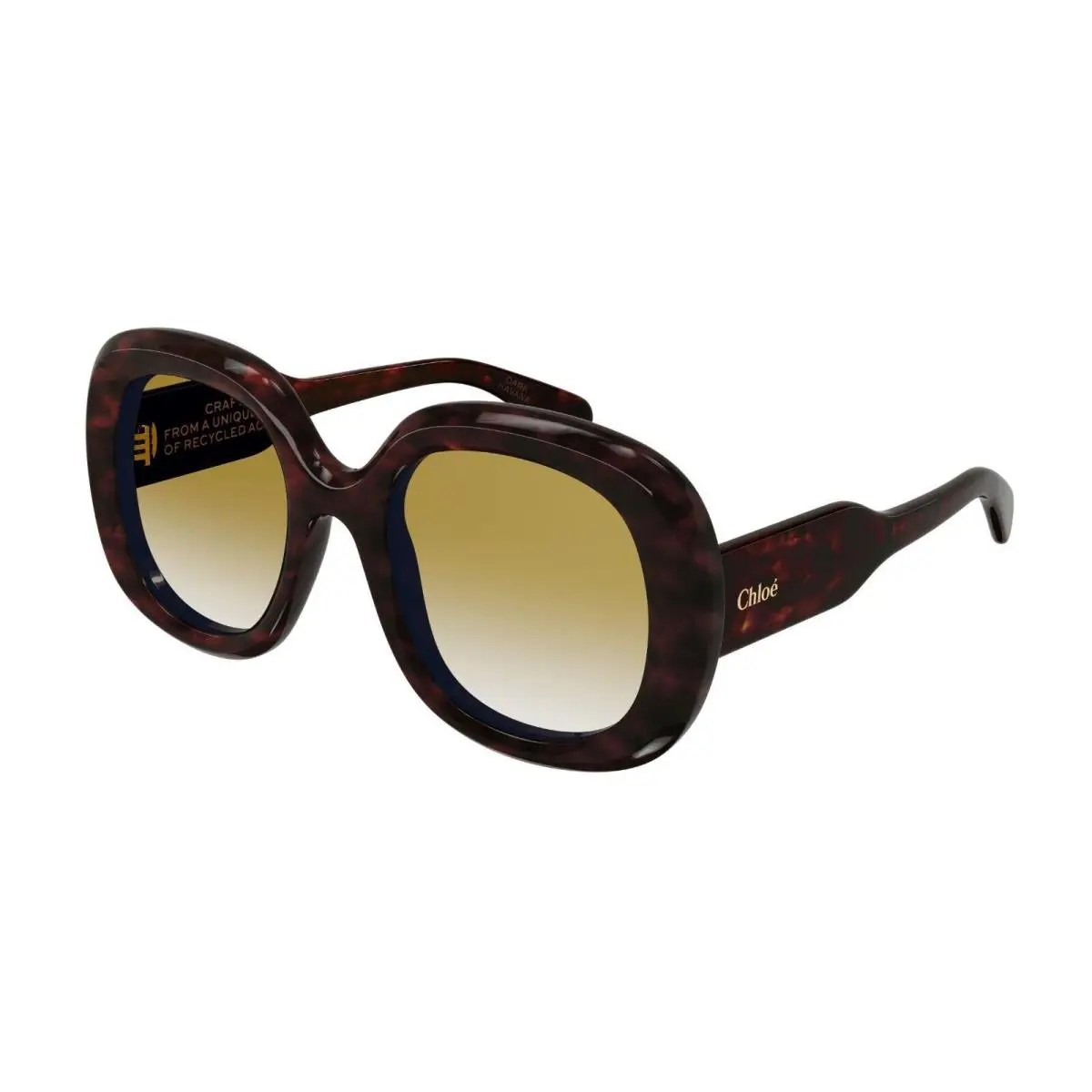 Chloé Chlo CH0153S Dark Havana/yellow Brown Shaded 002 Sunglasses