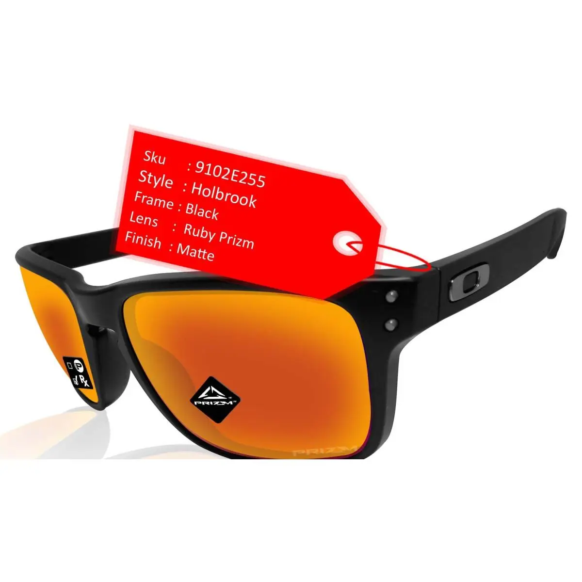 Holbrook Black Frame Ruby Prizm Lens Sunglasses by Oakley