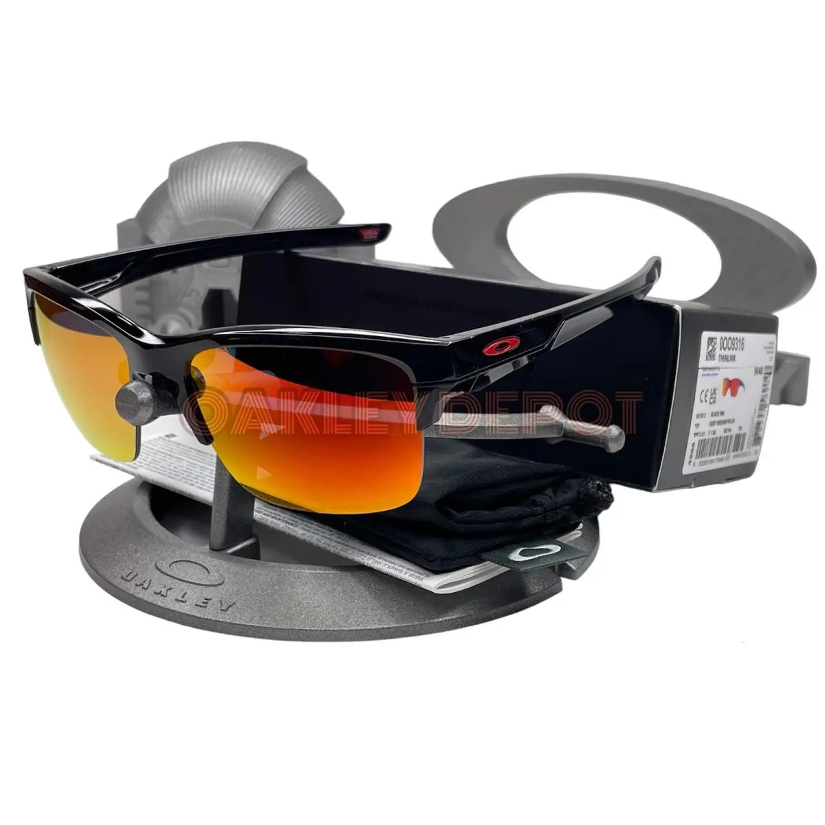 Thinlink 009316 Black Ink/ruby Iridium Polarized Sunglasses 159 by Oakley