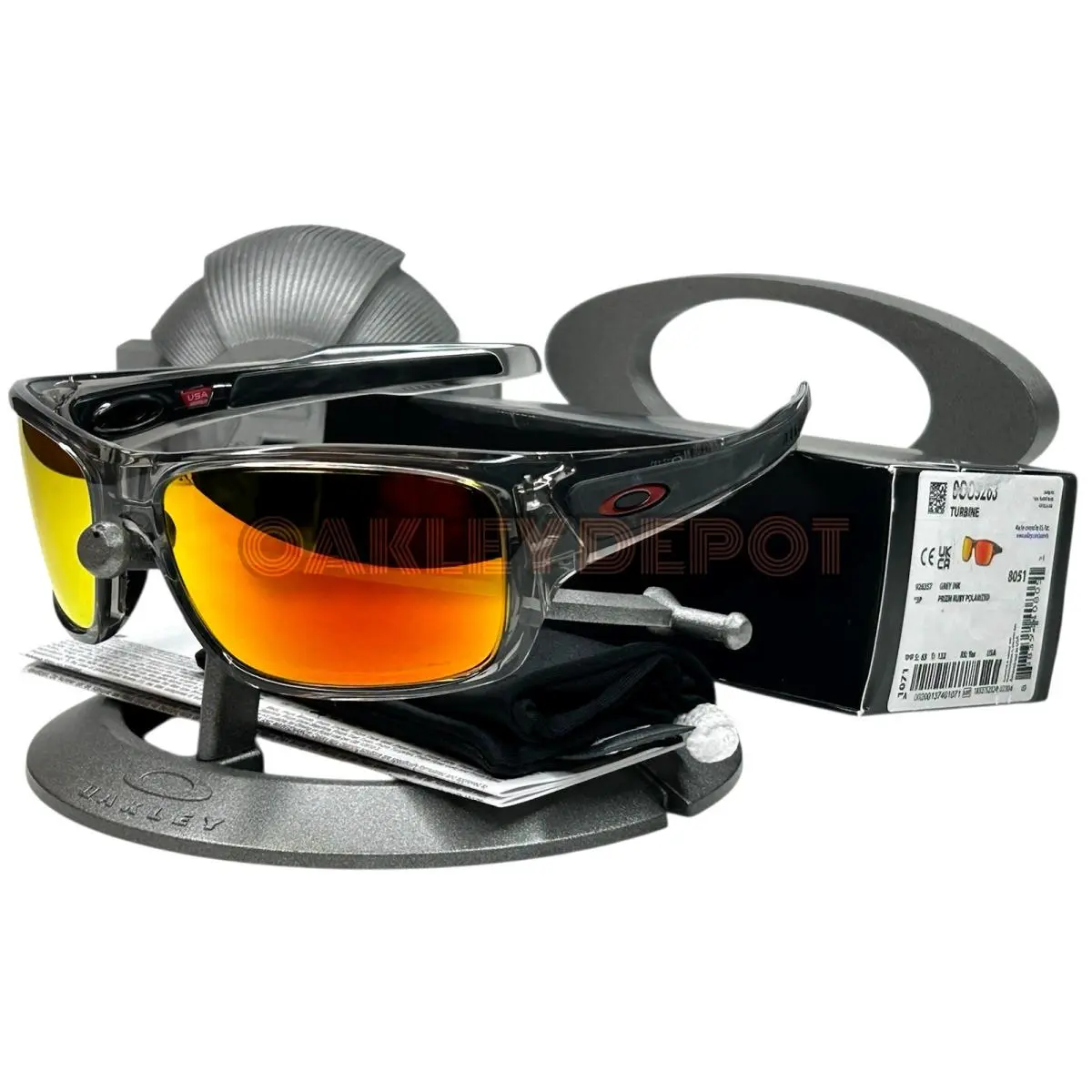 Oakley Turbine 009263 Grey Ink/prizm Ruby Polarized Sunglasses 51