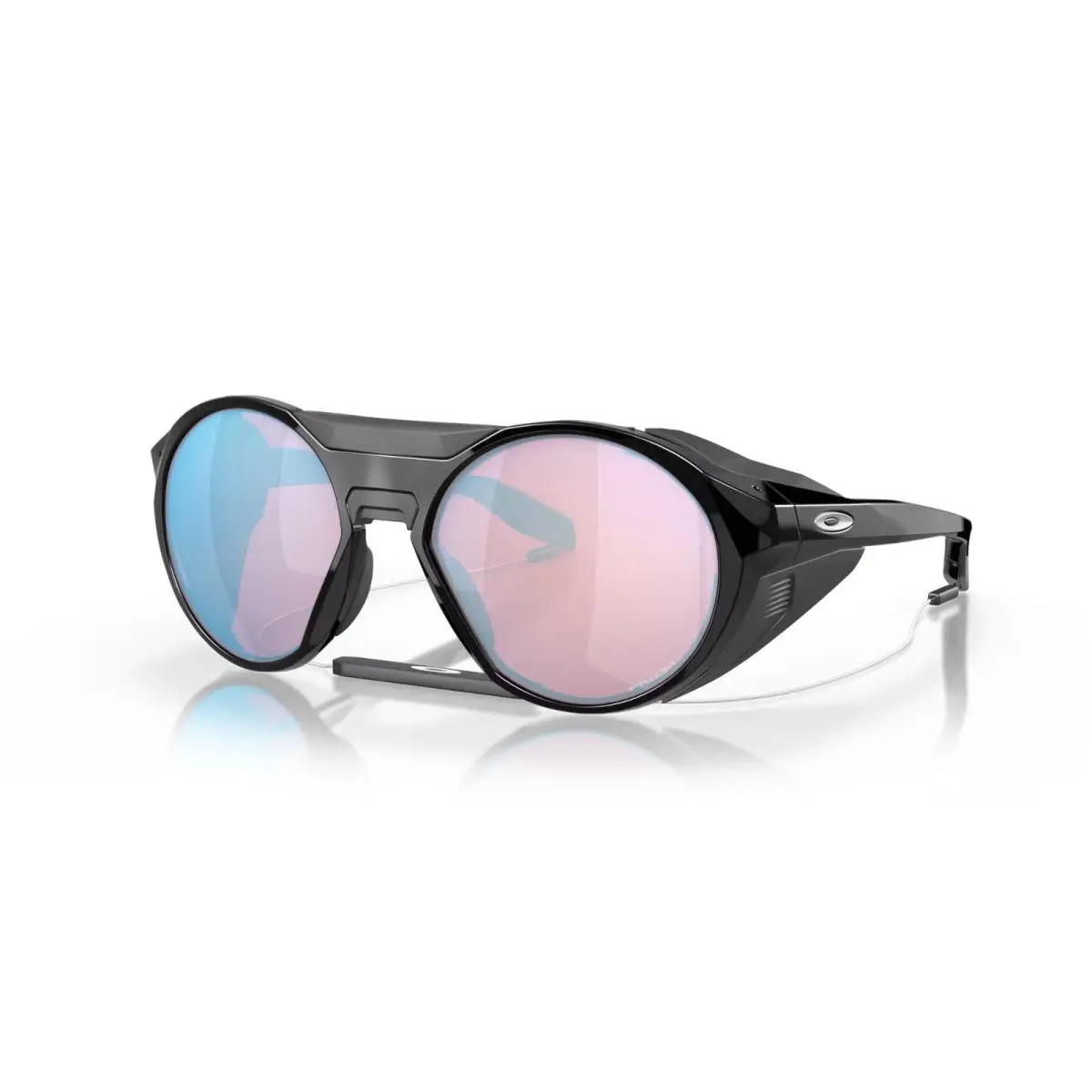 Oakley Clifden Polished Black Round Prizm Snow Sapphire Sunglass OO9440-0256 - Frame: Black, Lens: White Blue