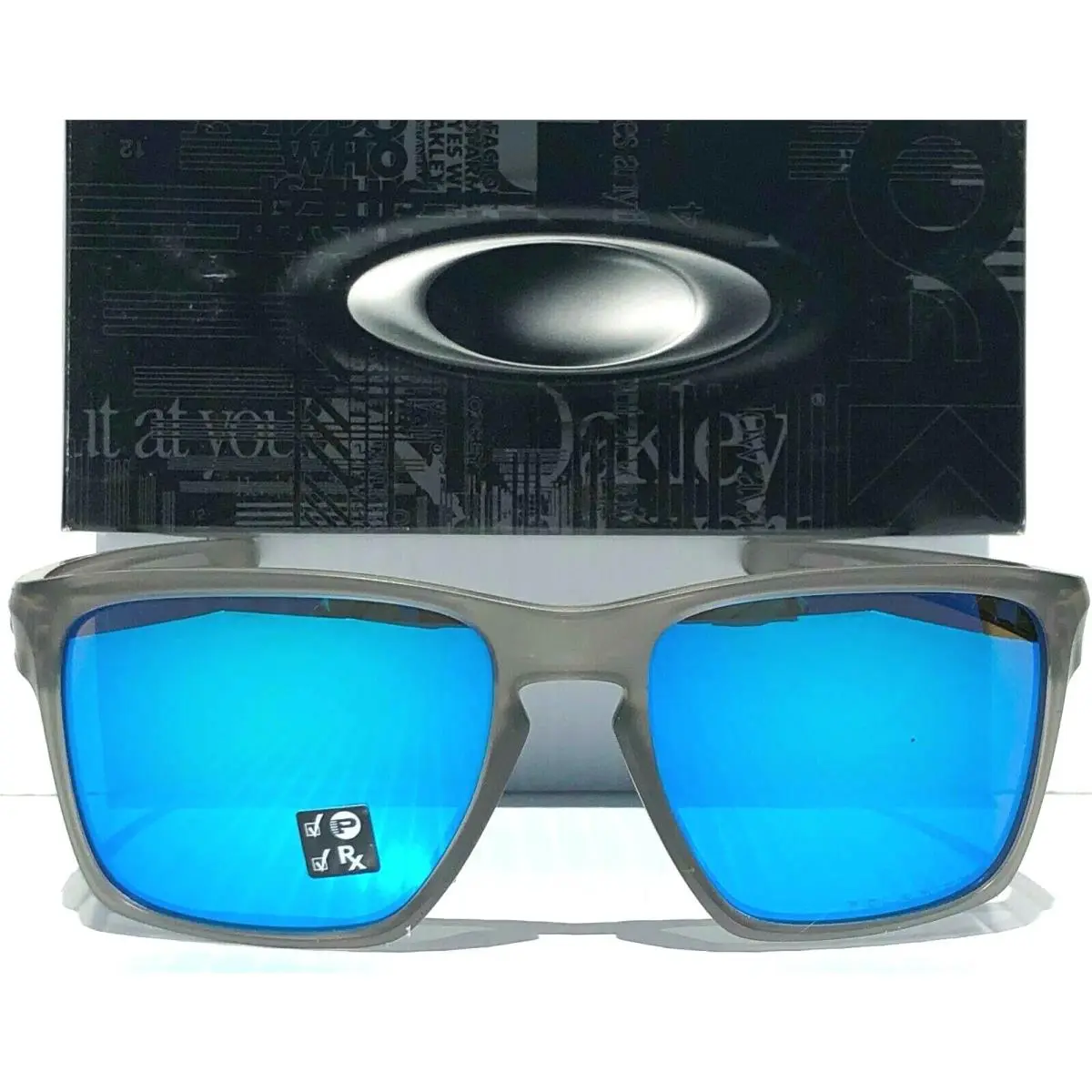 Oakley Sliver XL Matte Grey Ink Polarized Sapphire Iridium Sunglass 9341-03