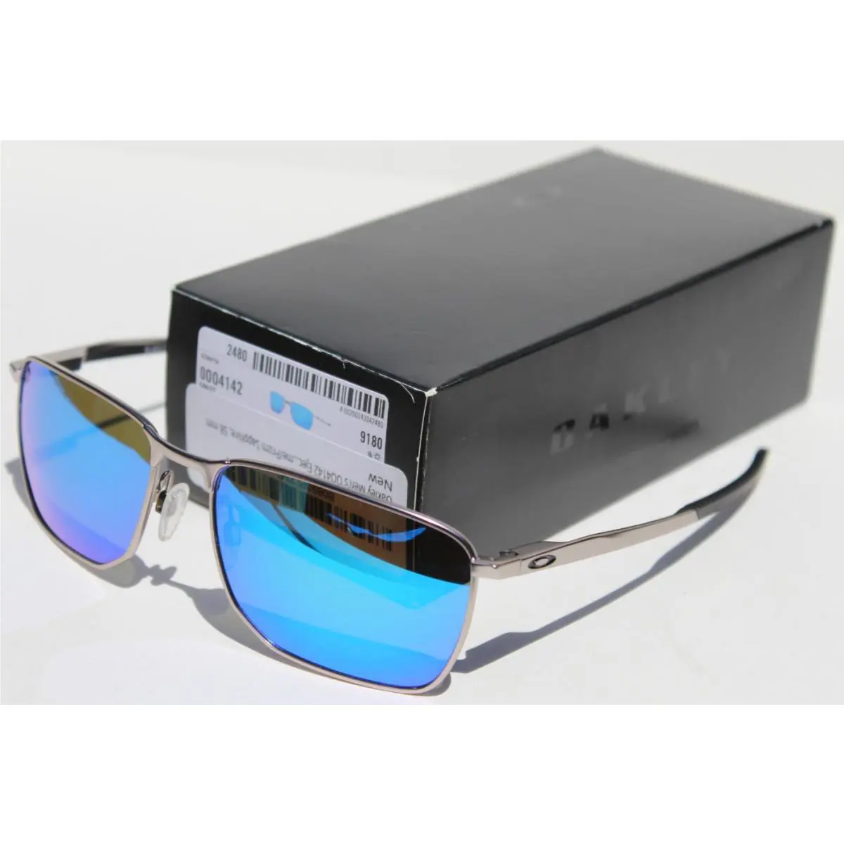Oakley Ejector Sunglasses Satin Chrome/prizm Sapphire OO4142-04 - Frame: Silver, Lens: Gray, Blue