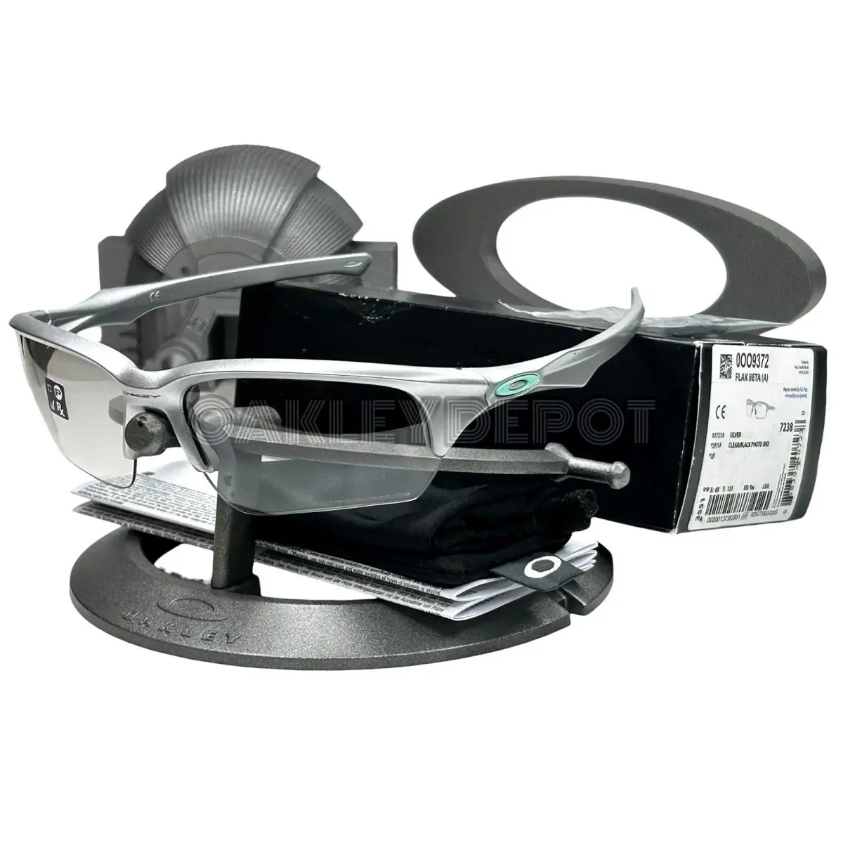 Flak Beta 09372 Silver/clear Black Photochromic A Fit Sunglasses 27 by Oakley