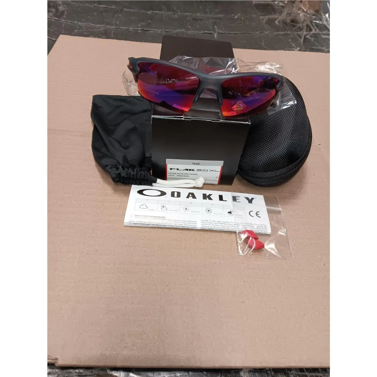 Oakley Flak 2.0 XL Sunglasses Matte Grey Smoke/prizm Road OO9188-04