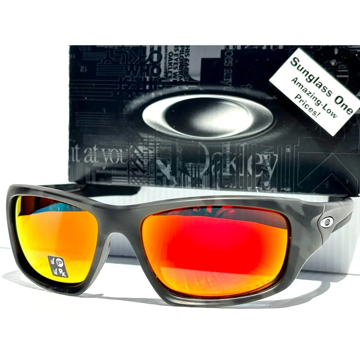 Valve Matte Black Camo Polarized Ruby Lens Sunglass 9236-31 by Oakley
