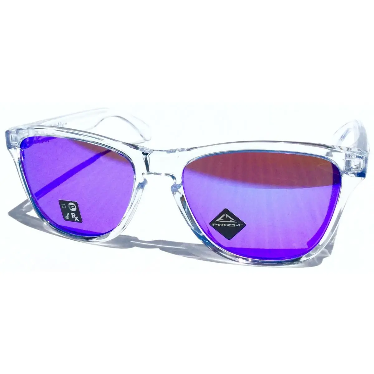 Frogskins Shiny Clear w Violet Prizm Iridium Lens Sunglass 9013-H7 by Oakley