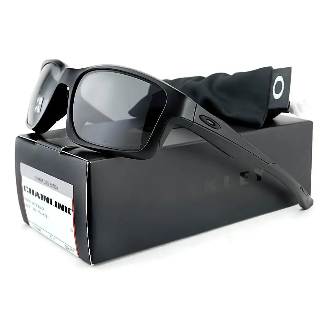Chainlink Sport Sunglasses Covert Matte Black / Polarized Gray Lens by Oakley