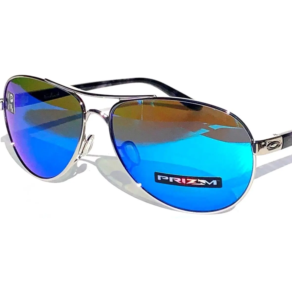 Feedback Aviator Chrome Polarized Prizm Sapphire Sunglass 4079-33 by Oakley