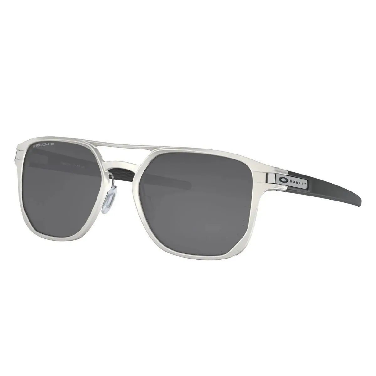 OO4128-0153 Latch Alpha Polarized Sunglasses Matte Silver/prizm Black by Oakley