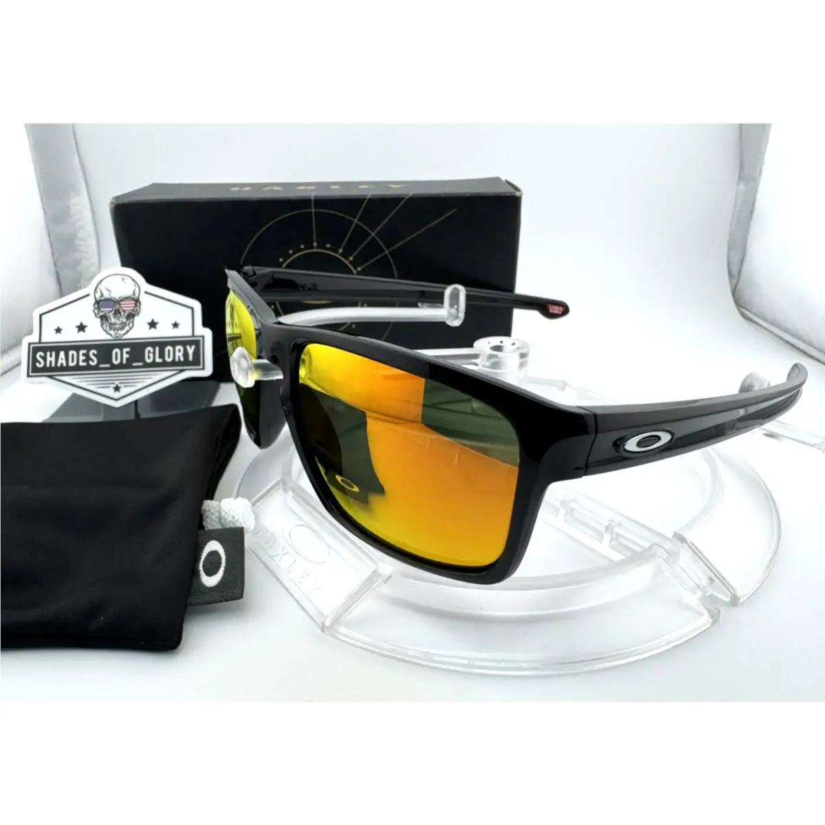 Oakley Sliver Polished Black Ruby Red Aftermarket Polarized Sunglasses OO9262
