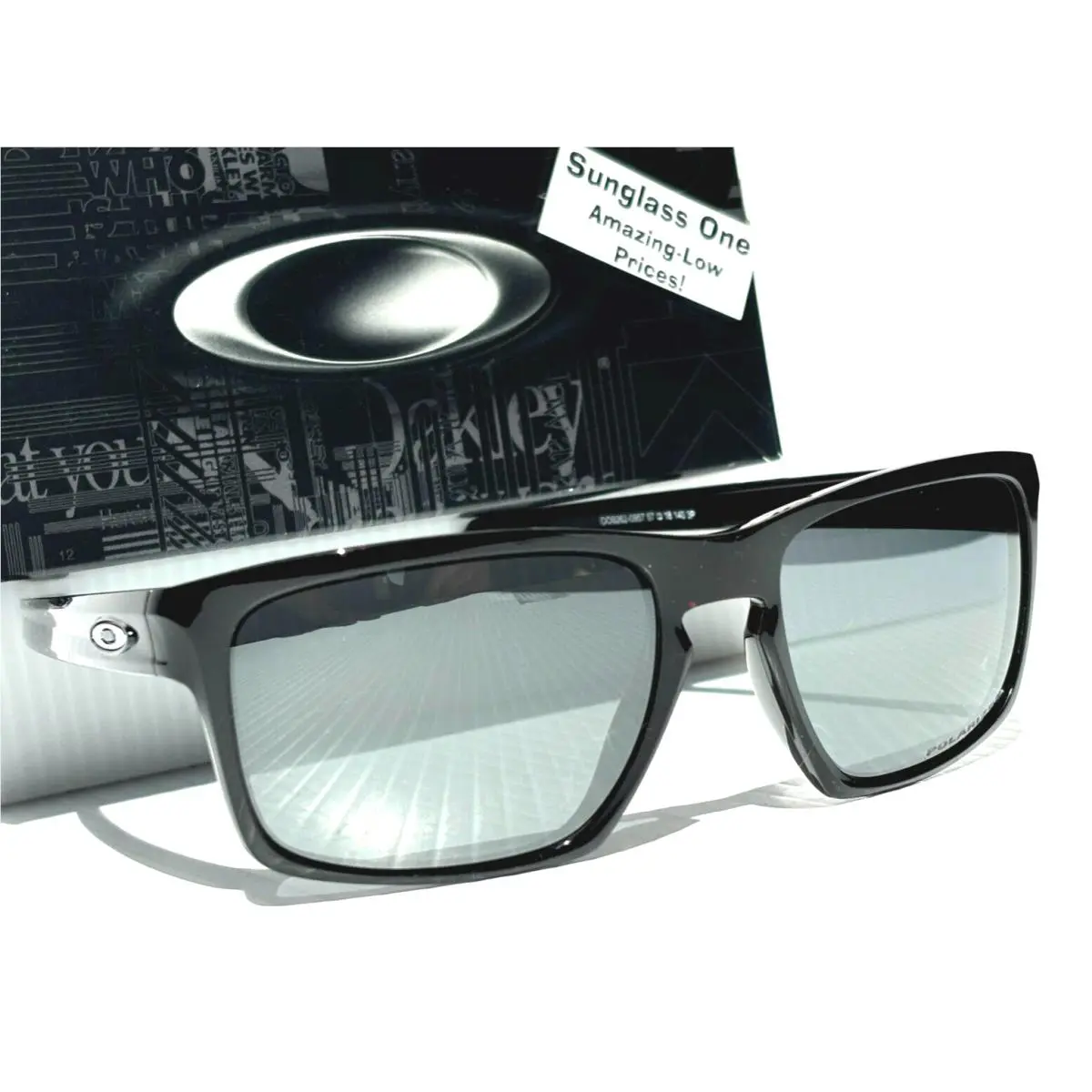 Oakley Sliver Shiny Black Polarized Black Lens Sunglass 9262-09 - Frame: Black, Lens: Black