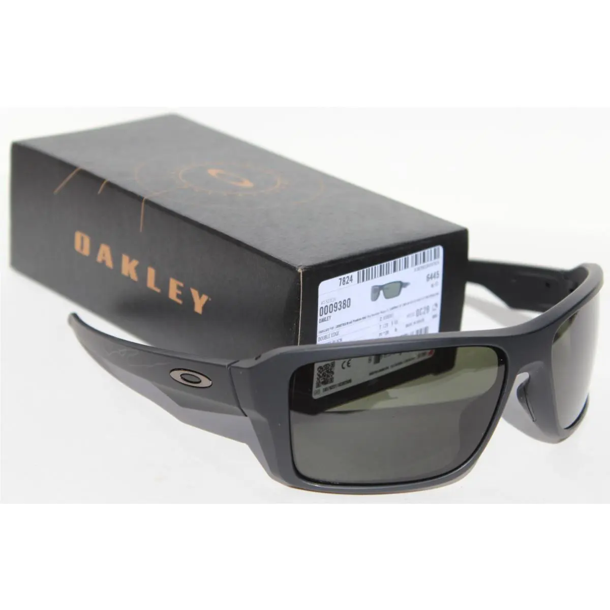 Oakley Double Edge Sunglasses Matte Black/dark Grey OO9380-01 - Frame: Black, Lens: Gray