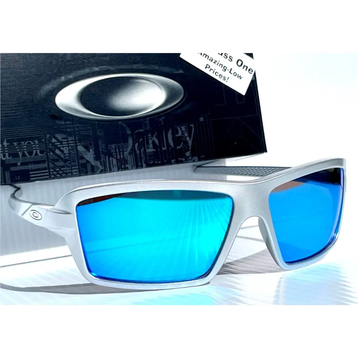 Cables X-silver with Polarized Galaxy Blue Mirror Lens Sunglass 9129 by Oakley