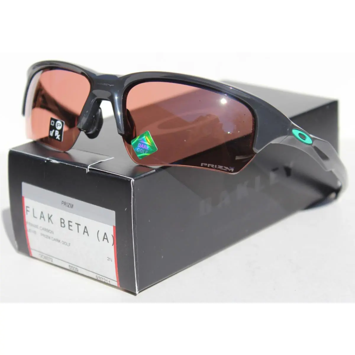 Oakley Flak Beta Asian Fit Sunglasses Carbon/prizm Dark Golf OO9372-1165 - Frame: Black, Lens: Prizm Dark Golf