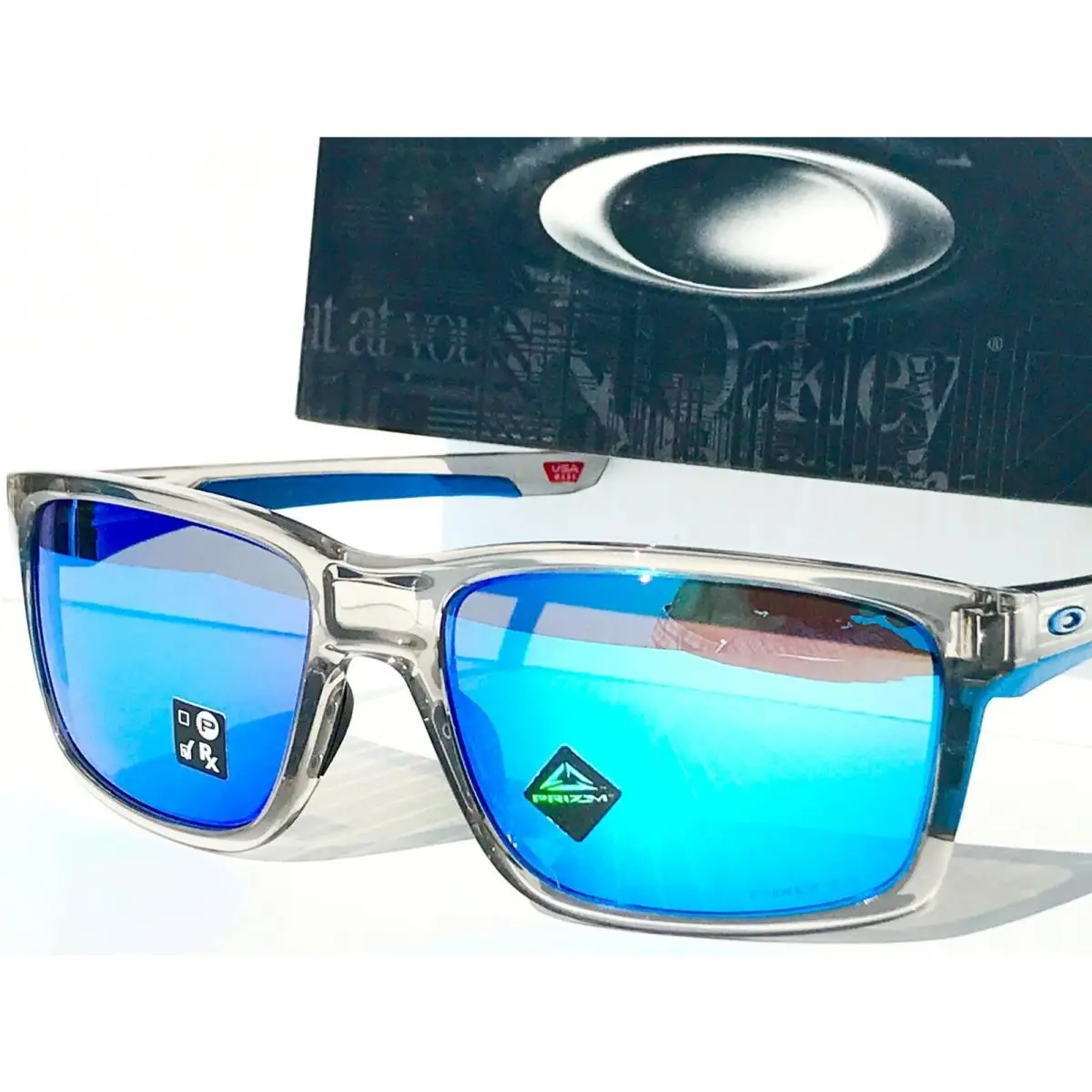 Oakley Mainlink XL Grey Ink Clear Prizm Sapphire Blue Sunglass 9264-42
