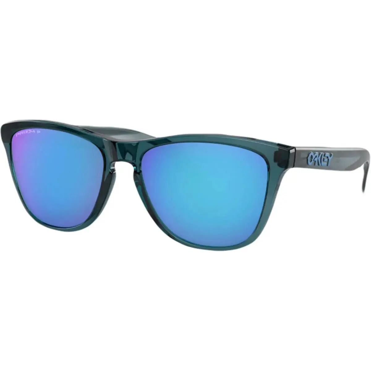 Oakley Men`s Frogskins Polarized Crystal Black/prizm Sapphire OS Sunglasses - Frame: Black, Lens: Blue