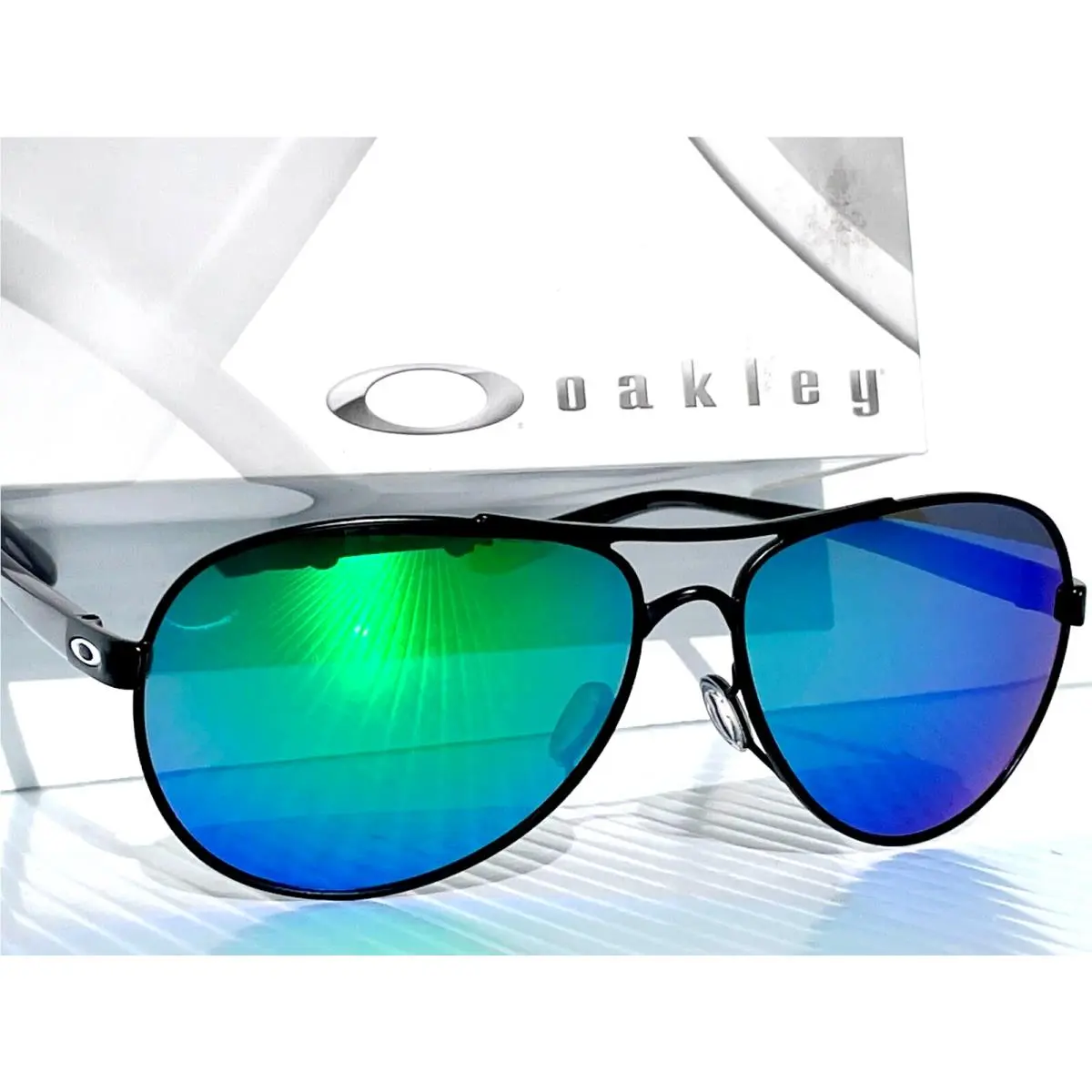 Feedback Satin Black w 59mm Polarized Galaxy Jade Lens Sunglass 4079 by Oakley