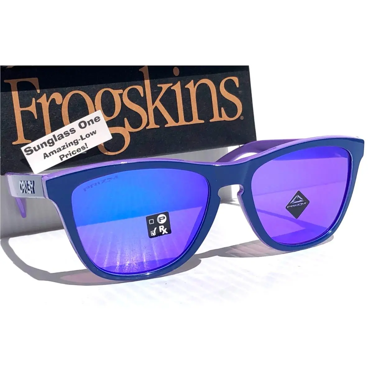 Oakley Frogskins Purple Navy Prizm Violet Purple Lens Sunglass 9013-G5
