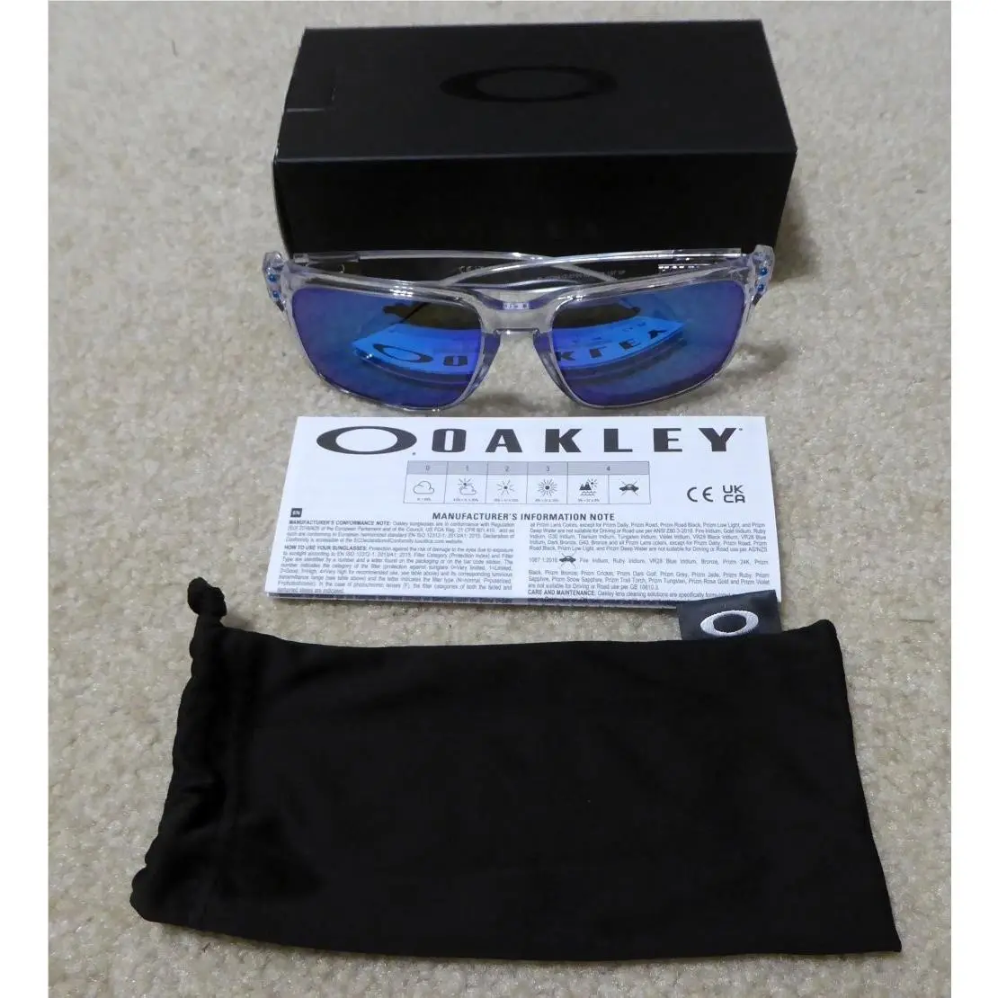 Oakley Sunglasses Holbrook XL OO9417-0759 Clear W/ Prizm Sapphire Polarized