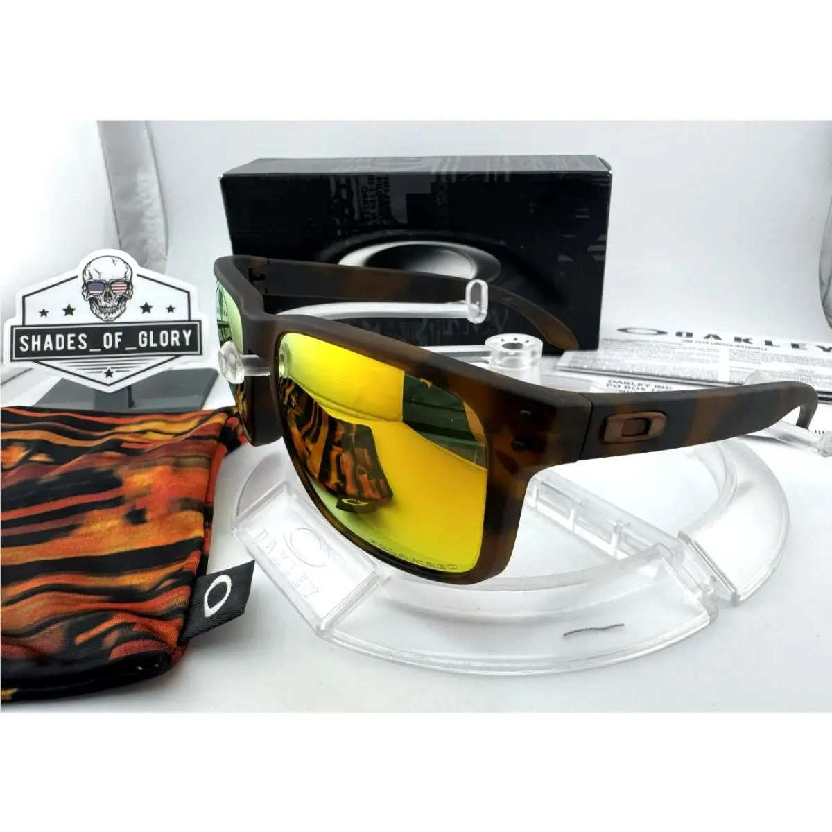 Holbrook Fallout Brown Tortoise Fire Iridium Polarized Sunglasses 9102-59 by Oakley