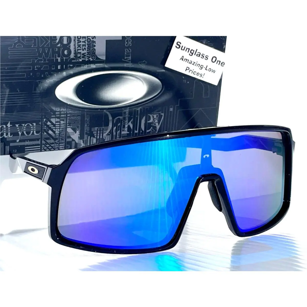 Sutro Shiny Black Polarized Galaxy Blue Mirror Lens Sunglass 9406A by Oakley