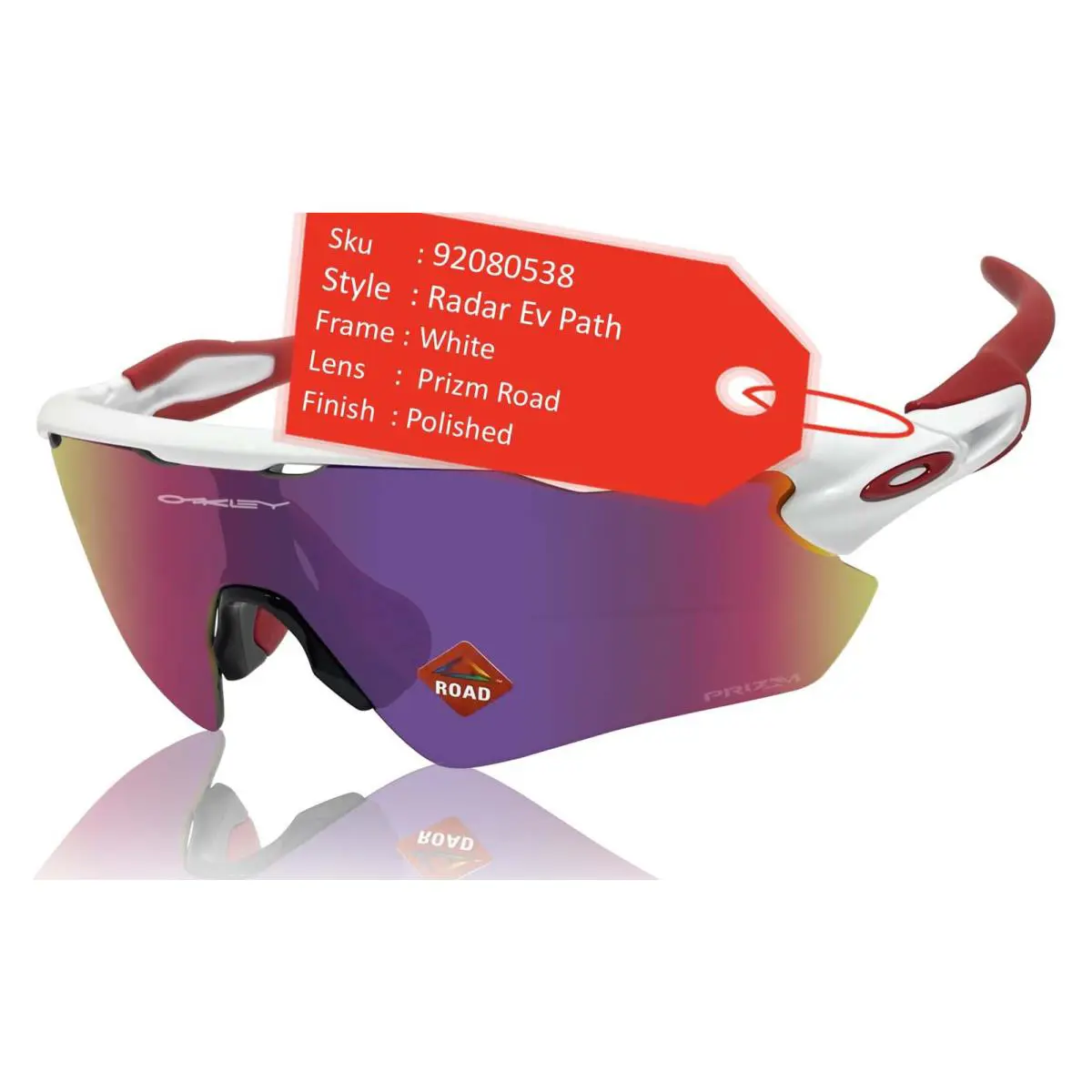 Sunglasses Radar Ev Path White Frame Prizm Road Lens OO9208 by Oakley