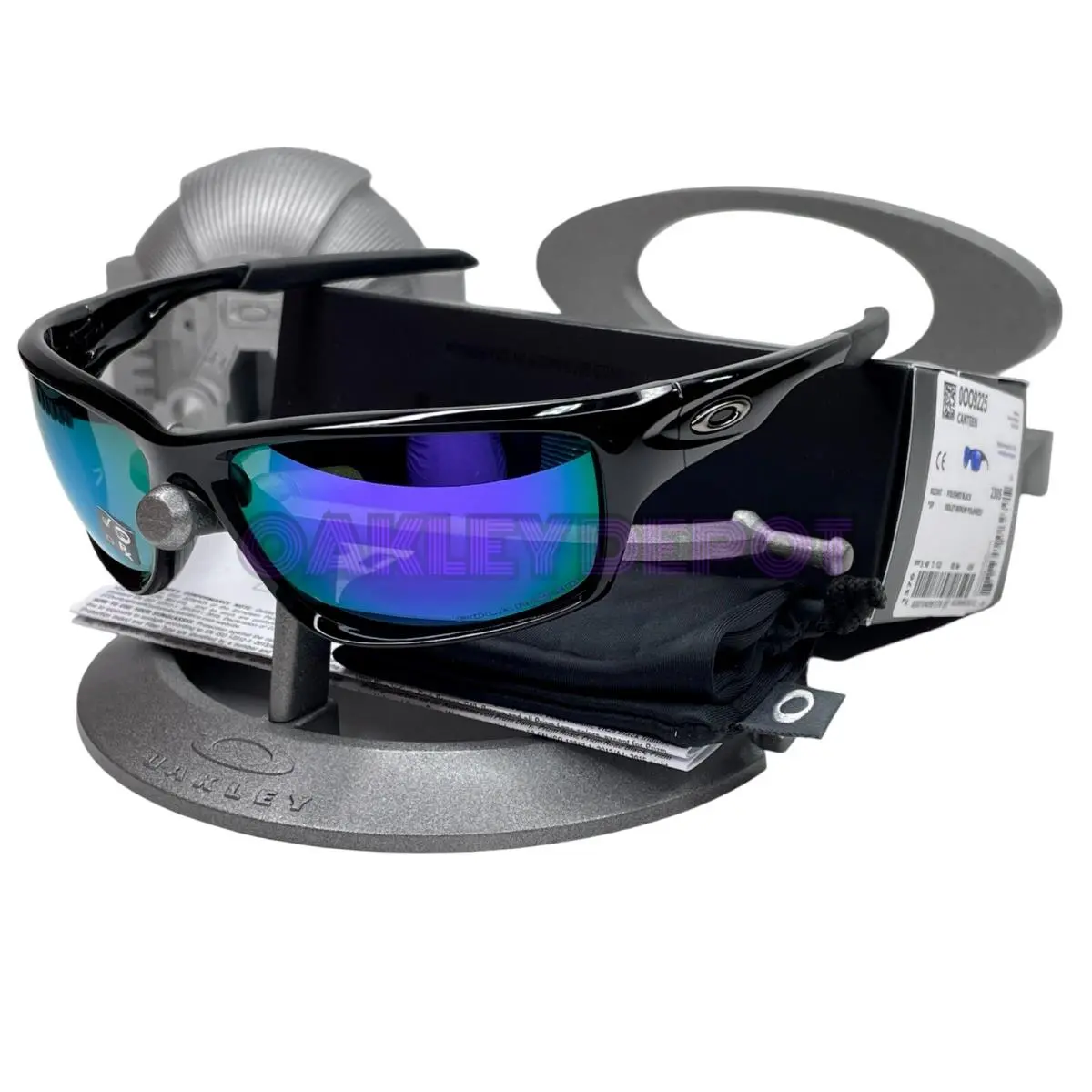 Oakley Canteen 009225 Polished Black/violet Irid Polarized Sunglasses 38 - Frame: POLISHED BLACK, Lens: VIOLET IRIDIUM