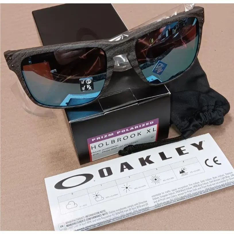 Oakley Holbrook XL Woodgrain Polarized Deep Water Prizm H2O Sunglass 9417-19