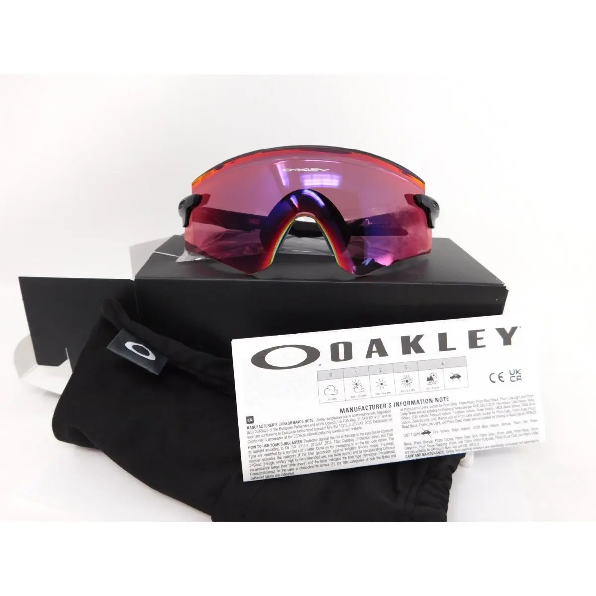 Oakley Encoder Sunglasses 9471-0736 Dark Galaxy Prizm Road Lenses Shield - Frame: Black, Lens: Red