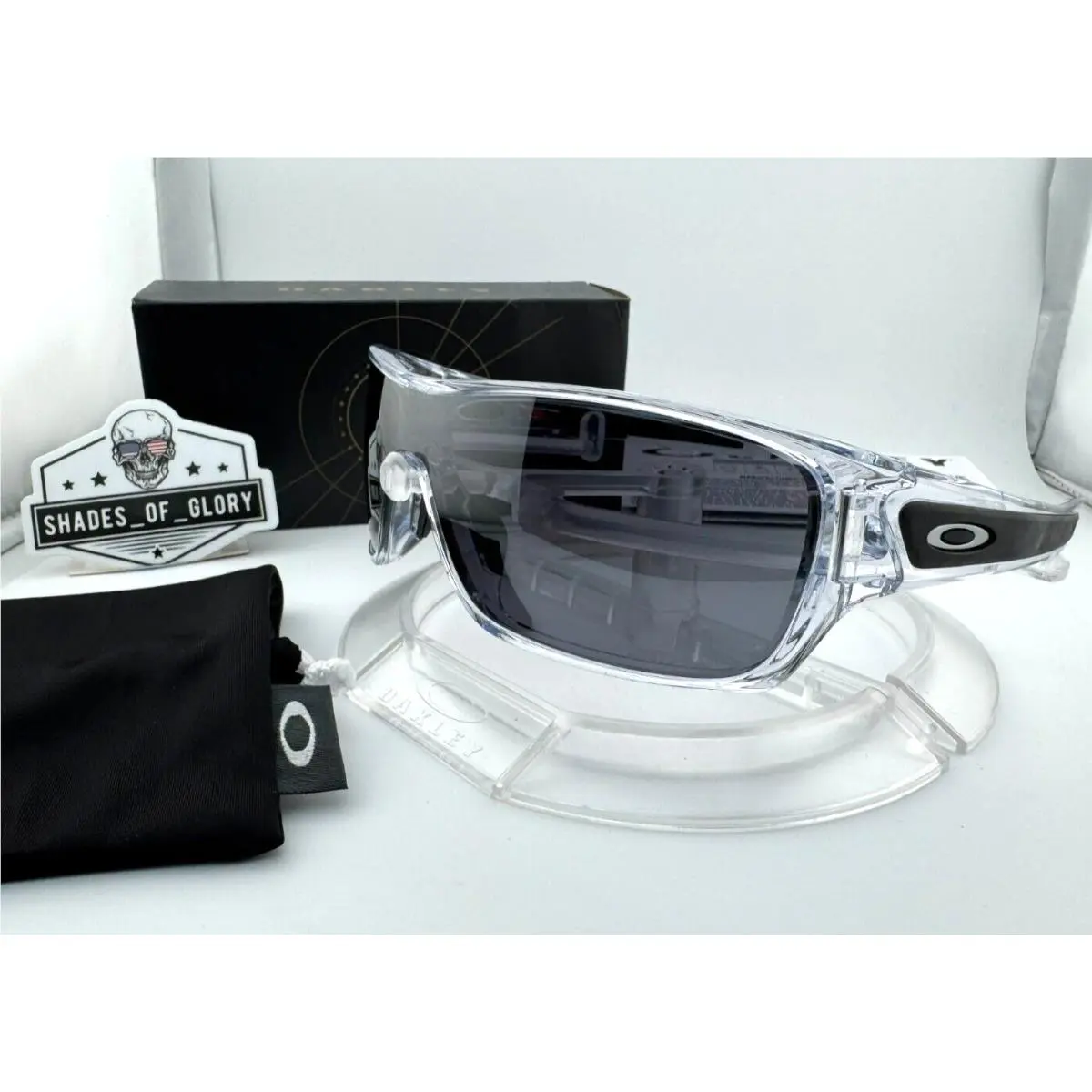 Oakley Turbine Rotor Polished Clear Prizm Black Polarized Sunglasses OO9307-16