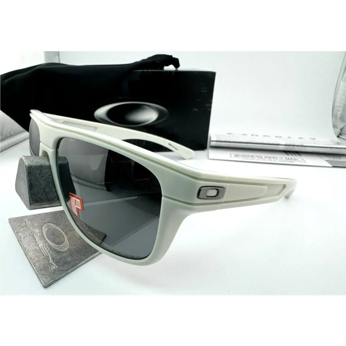 Oakley Breadbox Matte Cloud Black Iridium Polarized Heaven Sunglasses OO9199-27