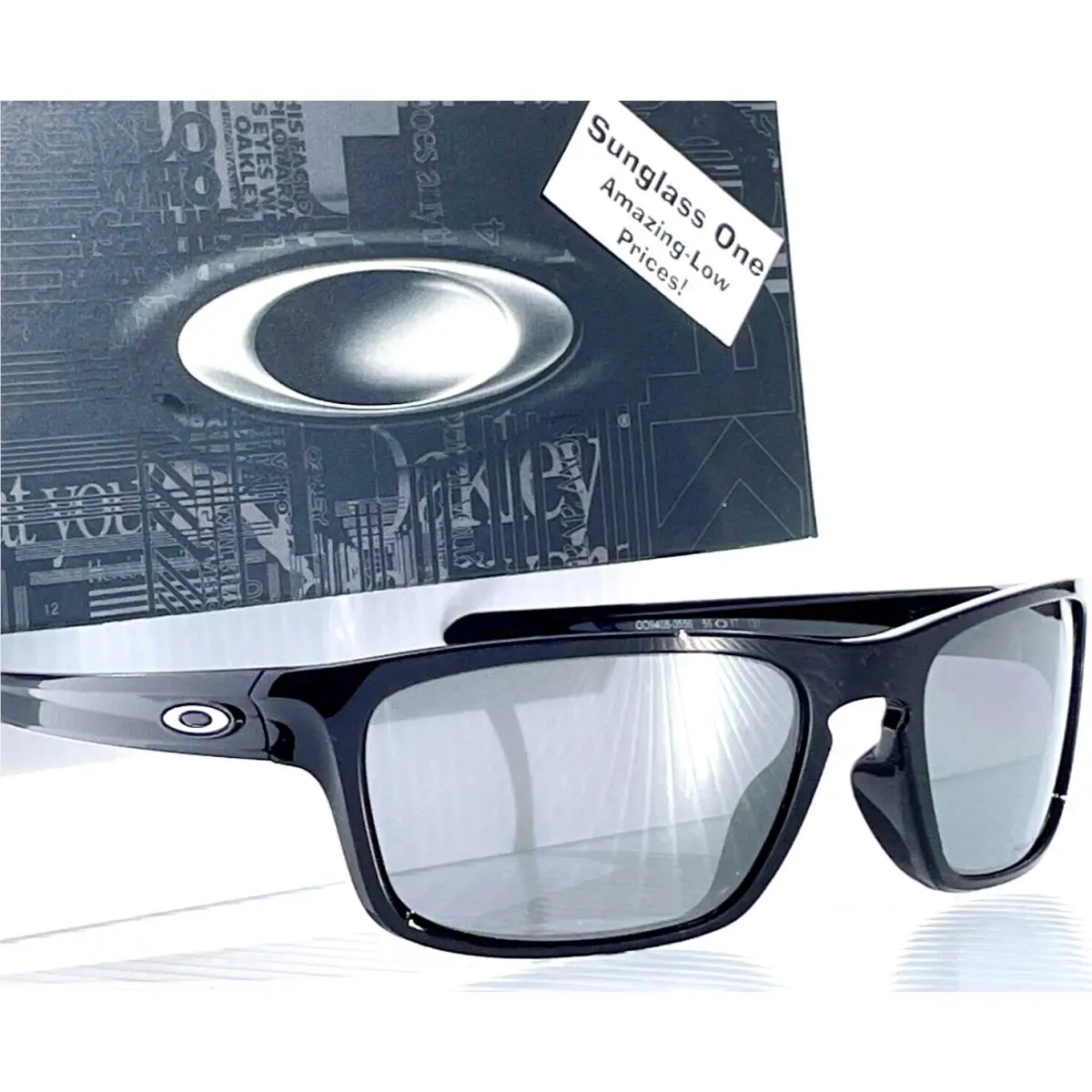 Oakley Sliver Stealth Shiny Black w Polarized Black Lens Sunglass 9408-05