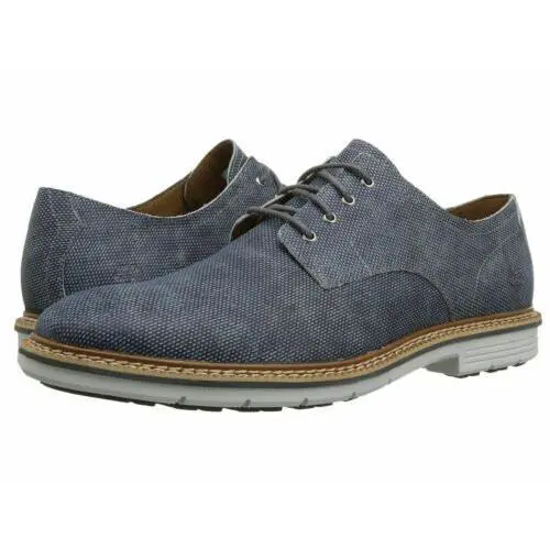 Men`s Timberland Naples Trail Oxford Shoes Dark Blue Printed Leather A1RVL